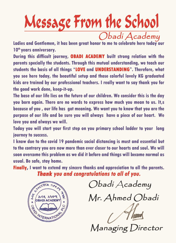 Celebrating 10 years at Obadi Academy