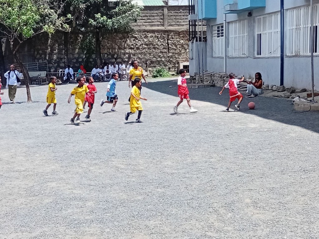 Students playing football at Obadi Academy